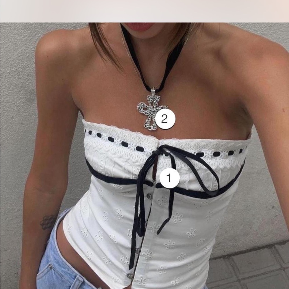 WITH JEAN Sabrin Top | White Embroidery